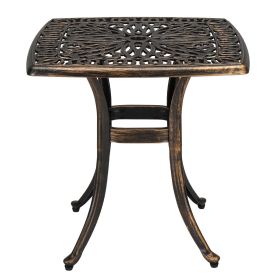 21.3inch Square Garden Cast Aluminum Table Bronze (SAME AS 11351568)