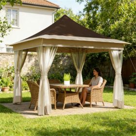 Rain shelter, tent, pergola, suitable for gardens, terraces, brown