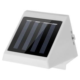 LED Solar Powered Stair Lights Dusk-To-Dawn Waterproof Garden Pathway Patio Fence Lamp (Option: White)