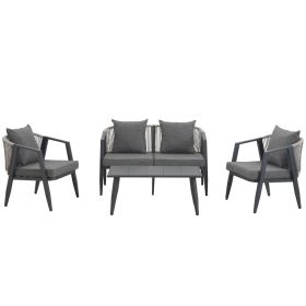 U_STYLE Durable and Comfortable Outdoor Seating Set,Suitable for Patios, Lawns, and Poolsides (Color: as Pic)