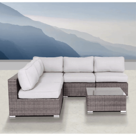 Fully Assembled Wicker 4-Person Seating Set with Cushions (Color: as Pic)