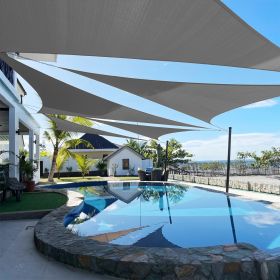 Artpuch Custom Size Dark Grey Sun Shade Sail Triangle Canopy 185 GSM Durable Fabric UV Block Awning for Outdoor Patio Garden Backyard (Customized (Color: Dark Grey, size: 08X10X10)