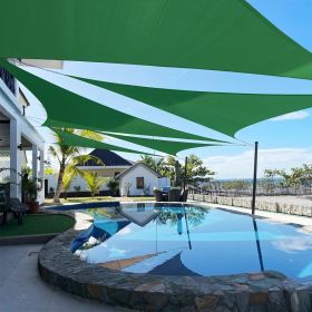 Artpuch Custom Size Dark Green Sun Shade Sail Triangle Canopy 185 GSM Durable Fabric UV Block Awning for Outdoor Patio Garden Backyard (Customize (Color: Dark Green, size: 16X28X28)